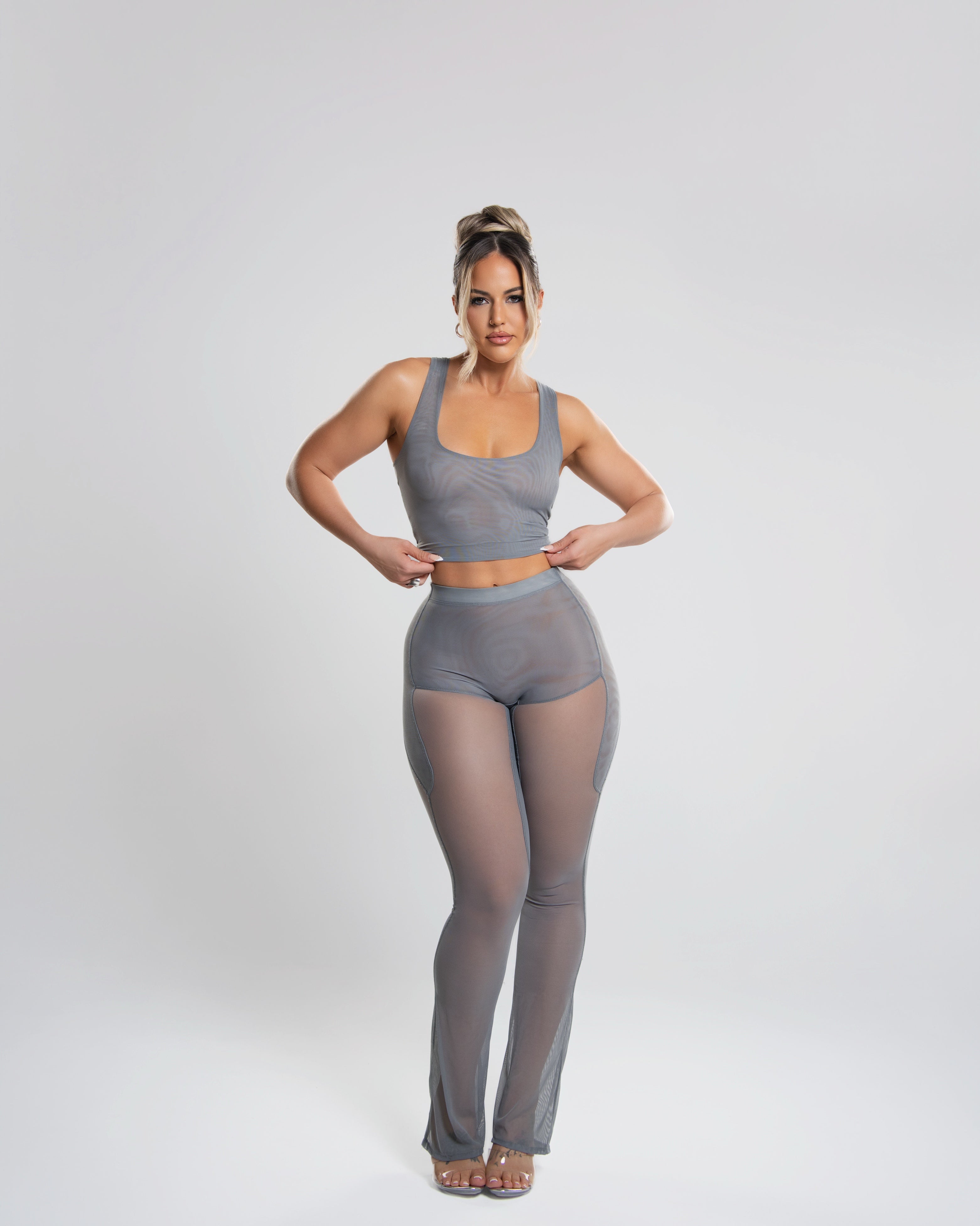 2 Piece Pants Set -Light Grey